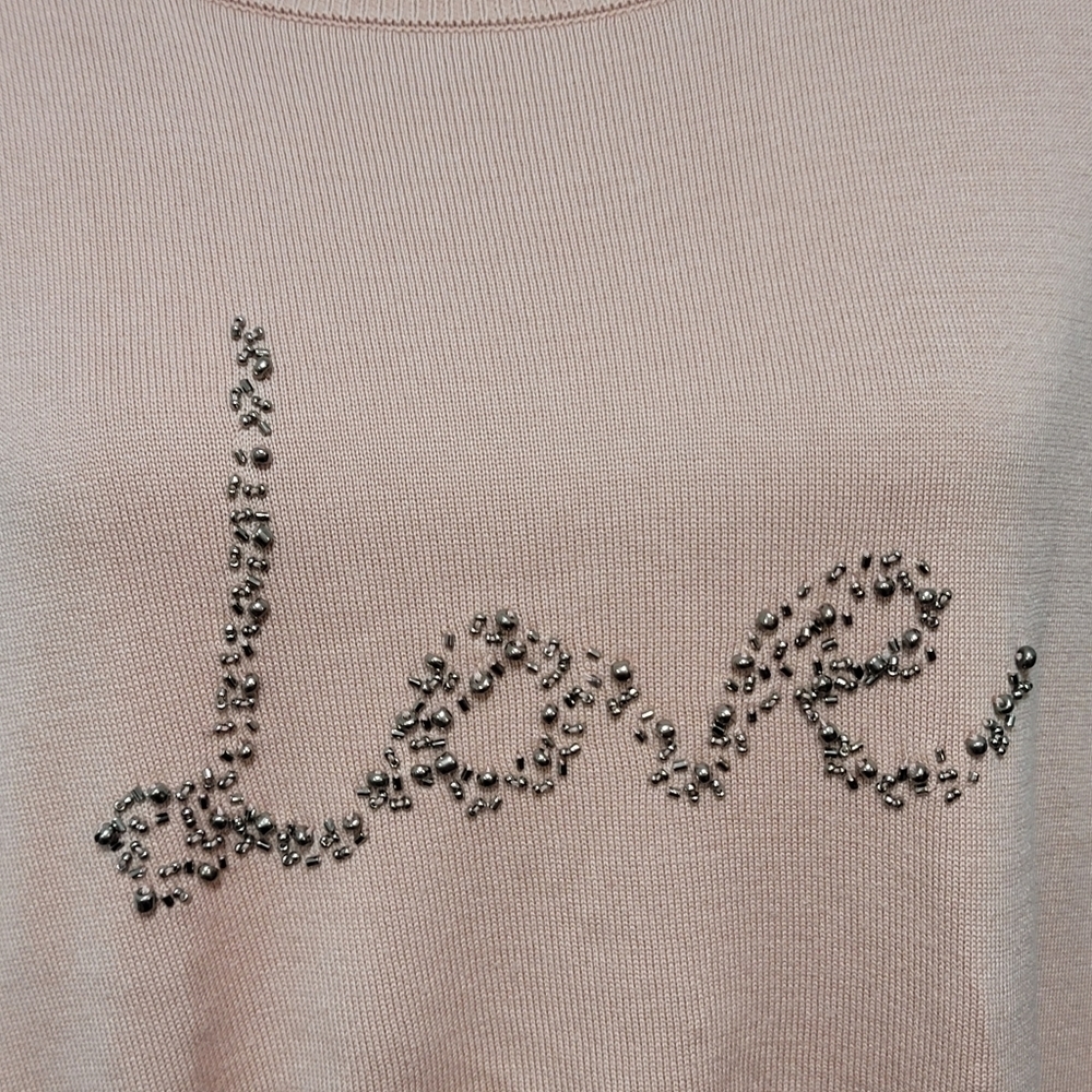 ELLOS Beaded LOVE Hanky Hem Sweater - Picture 6 of 9